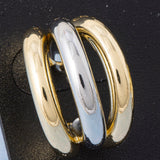 Rhodium and Gold Plated Two Tone Earrings