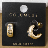 CZ Rectangle Earrings (Gold)