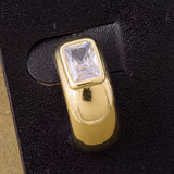 CZ Rectangle Earrings (Gold)