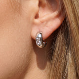 CZ Rectangle Earrings (Silver)
