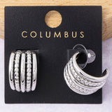 5 Row Earrings (Silver)
