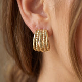 5 Row Earrings (Gold)
