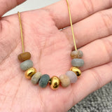 Natural Stone Beaded Charm Necklace