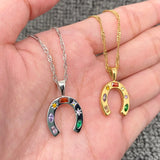 Horseshoe Charm Necklace (Silver)