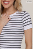 My Time Stripe Top (White)