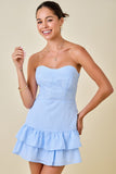 Strapless Gingham Sweetheart Mini Dress