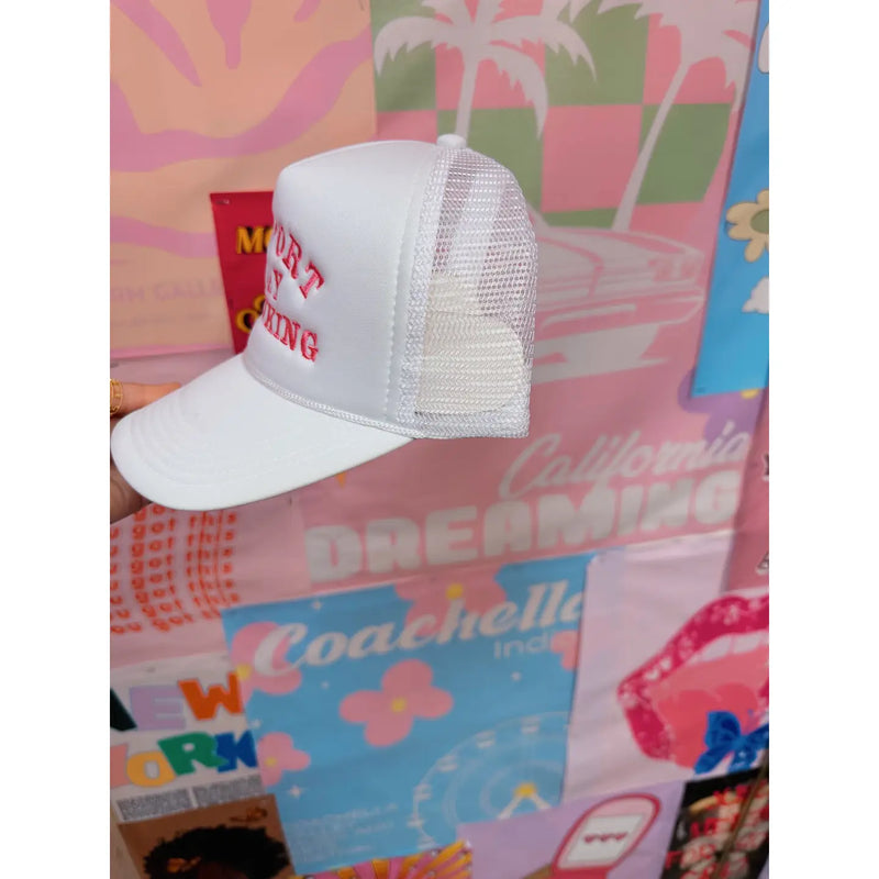 Support Day Drinking Hat (White & Pink)