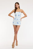 Blue Tile Shell Mini Dress