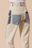 Mid Rise Patchwork Pants