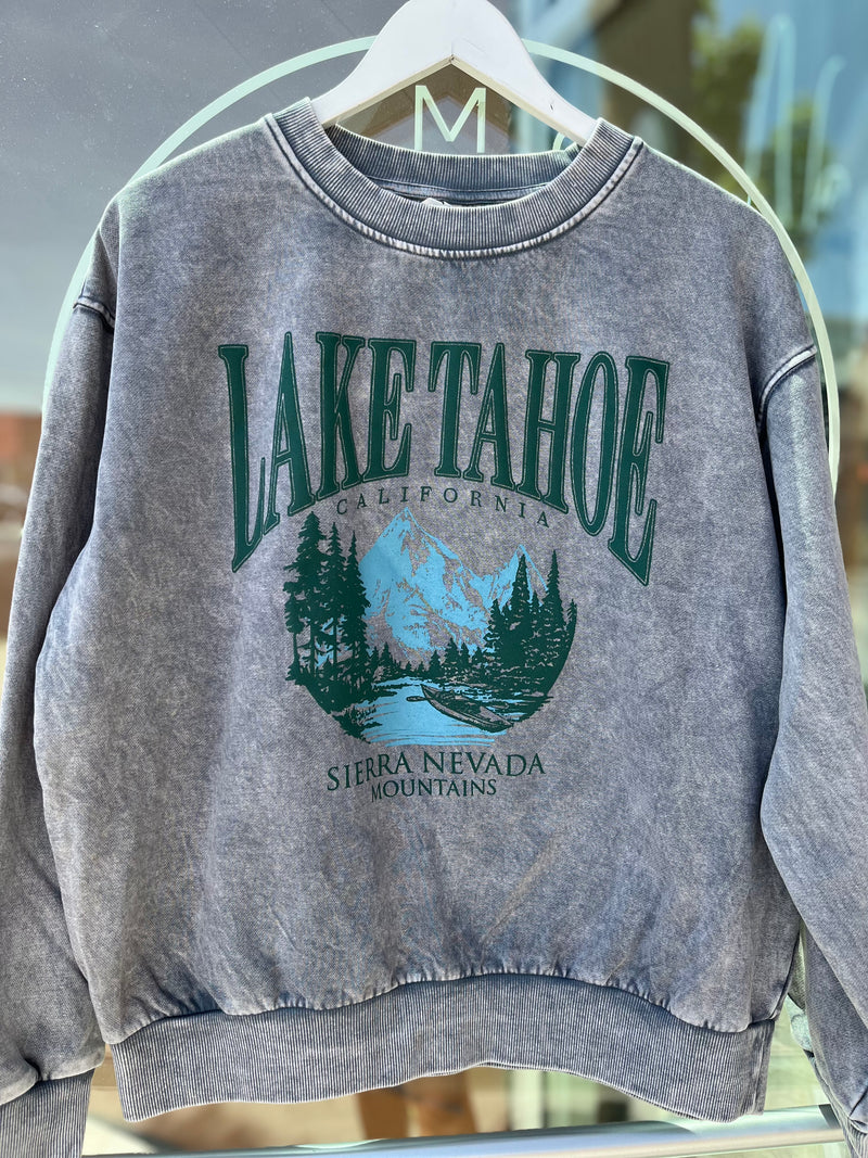 Vintage 1990s Lake Tahoe California Floral Print Graphic Made In