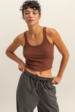 Scoop Neck Bodycon Tank (Brown)