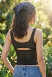 Lace Fitted Tank Top (Black)