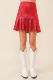 Holly Sequin Skirt (Red)