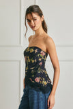 Iris Floral Stapless Top