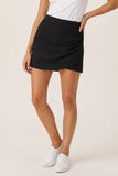 Buttery Techno Side Pleated Skort (Black)