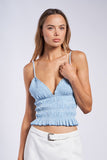 Tiny Stripe Crop Top (Blue)