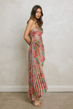Floral One Shoulder Asymmetrical Pleated Dress