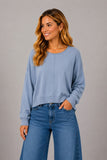 Round Neck Seam Detail Pullover (Dusty Blue)