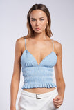 Tiny Stripe Crop Top (Blue)