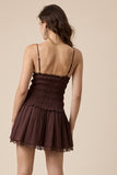 Flirt Factor Drop Waist Mini Dress (Chocolate)