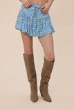 Vivid Ditsy Floral Corset Crossed Tie Mini Skort