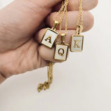 Abalone Initial Necklace