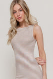 Essential Stripe Dress (Khaki)
