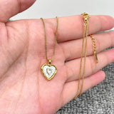 Shell 18K Gold Heart Charm Necklace