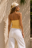 Double Layer Asymmetrical Hem Bandeau Top (Lemon)