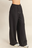 Flowy Knit Drawstring Pants (Black)