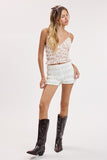 Soft Pink Floral Sweetheart Smocked Top