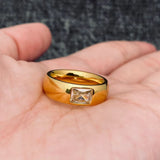 White Zircon 18K Gold Plated Ring