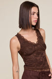 Arie Lace Layering Top (Chocolate)
