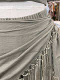 Fringe Wrap Three Piece Set (Light Khaki)