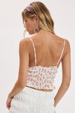 Soft Pink Floral Sweetheart Smocked Top