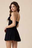Flirt Factor Drop Waist Mini Dress (Black)