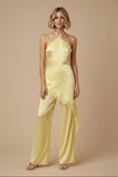 Sunshine Satin Lace Halter Jumpsuit