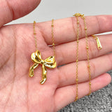 18k Gold Bow Necklace