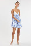 Camellia Swing Mini Dress (Blue)