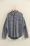 Stonewash Drift Shacket (Dusty Navy)