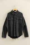 Stonewash Drift Shacket (Black)
