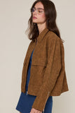 Maison Collared Leather Coat (Camel)