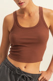 Scoop Neck Bodycon Tank (Brown)