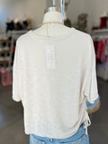 Hacci Side Tie Boxy Top (Natural)