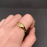 Inlaid Heart 18K Gold Plated Ring (Golden)