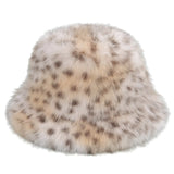 C.C Faux Fur Leopard Bucket Hat (Ivory)