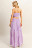 Elsie Smocked Strapless Top And Skirt Set (Lavender)