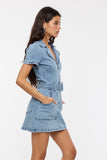 Blythe Belted Denim Mini Dress