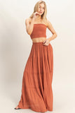Tube Top & Tiered Skirt Set (Rust)
