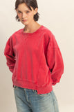 Oversized Soft Rewind Pullover (Red)